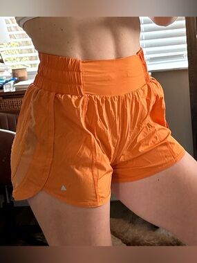 Balance Collection High-Waist Orange Women’s Athletic Shorts